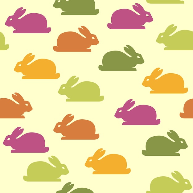 Patrón sin fisuras con divertidos conejitos de Pascua