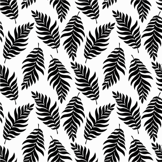 Patrón sin fisuras con elegantes hojas de helecho Impresión gráficamente natural Textura repetitiva