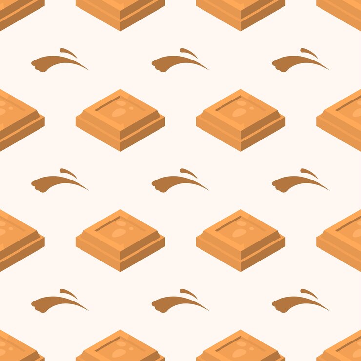 Vector patrón sin fisuras elementos abstractos comida rápida barra de chocolate vector diseño estilo fondo
