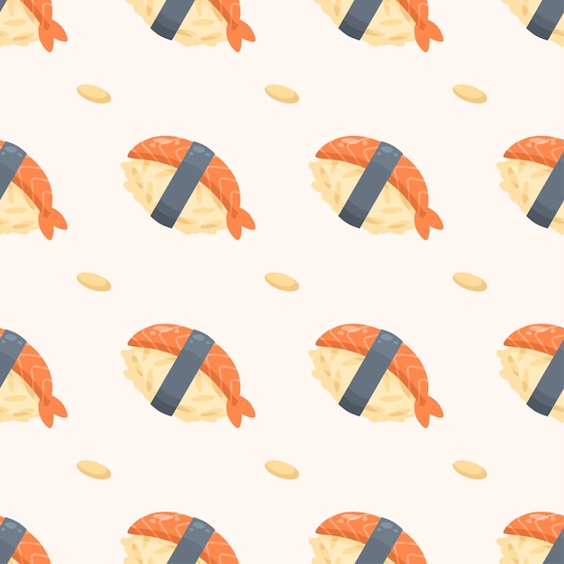 Vector patrón sin fisuras elementos abstractos comida rápida sushi vector diseño estilo fondo ilustración