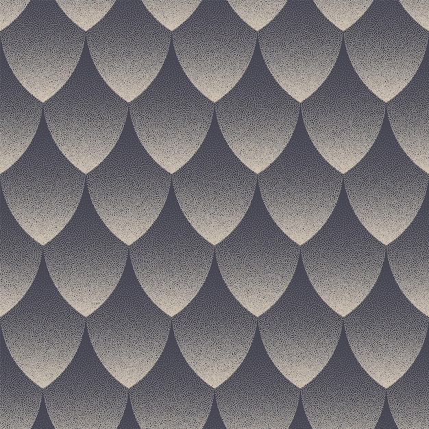 Patrón Sin Fisuras Escala Asiática Tendencia Vector Dotwork Fondo Abstracto
