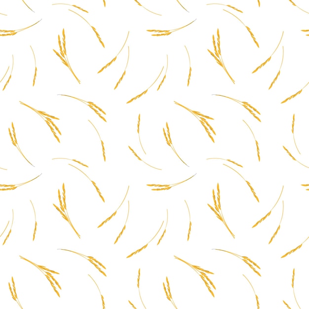 Vector patrón sin fisuras con espigas de trigo