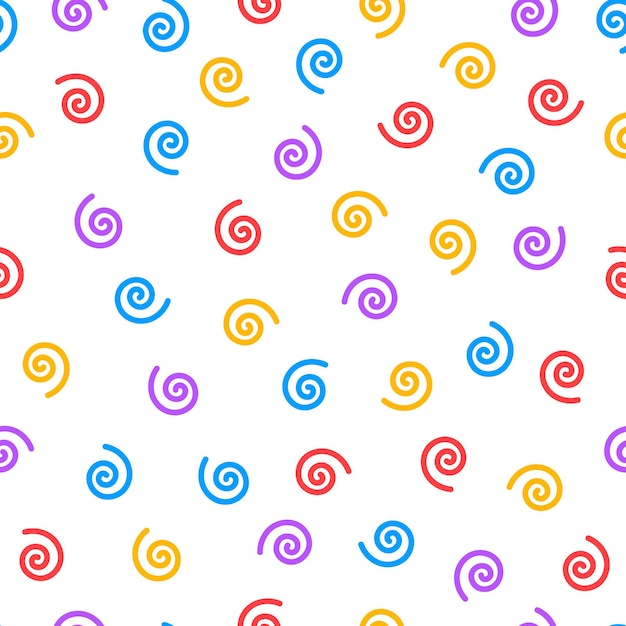 Patrón sin fisuras con espirales de colores