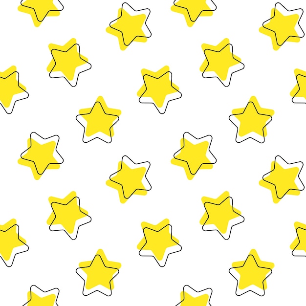 Patrón sin fisuras. estrellas amarillas diseño para textiles, libros, postales, cuadernos, sitios vep.