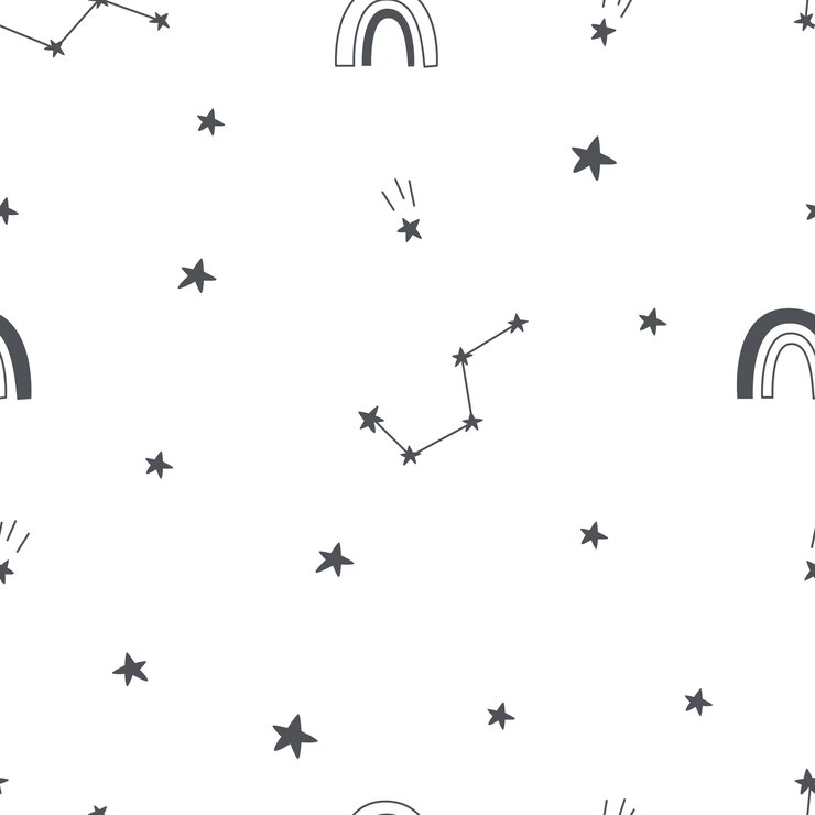 Patrón sin fisuras con estrellas sobre un fondo blanco. Ilustración vectorial para imprimir