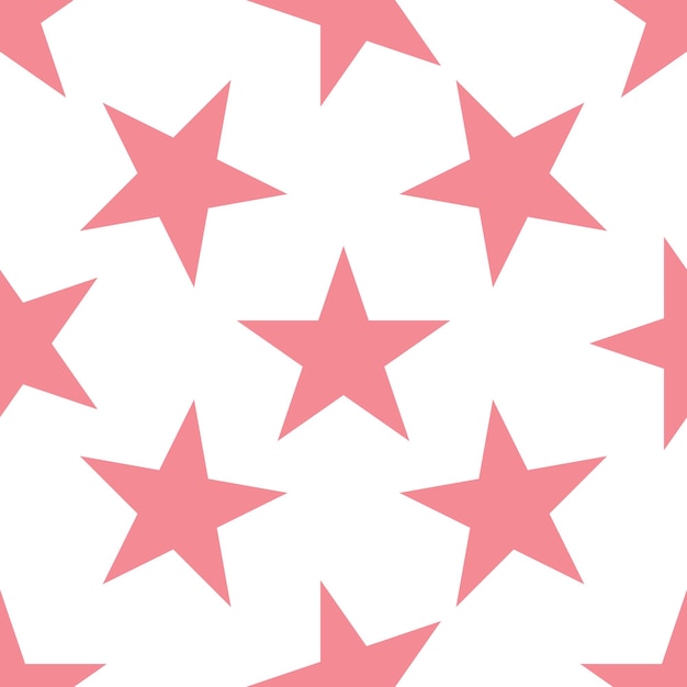Patrón sin fisuras con estrellas sobre fondo blanco.