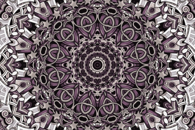 Patrón sin fisuras étnico boho arte mandala doodle vector fondo