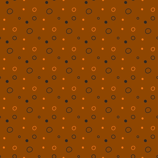 Patrón sin fisuras para la fiesta de Halloween con círculos y puntos naranjas y negros Envoltura para carteles de tela para niños