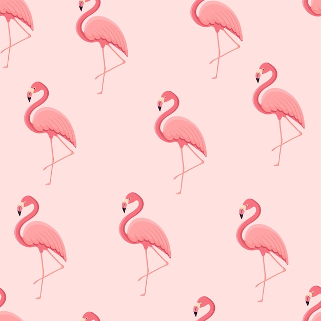 Patrón sin fisuras con flamingo pájaro tropical