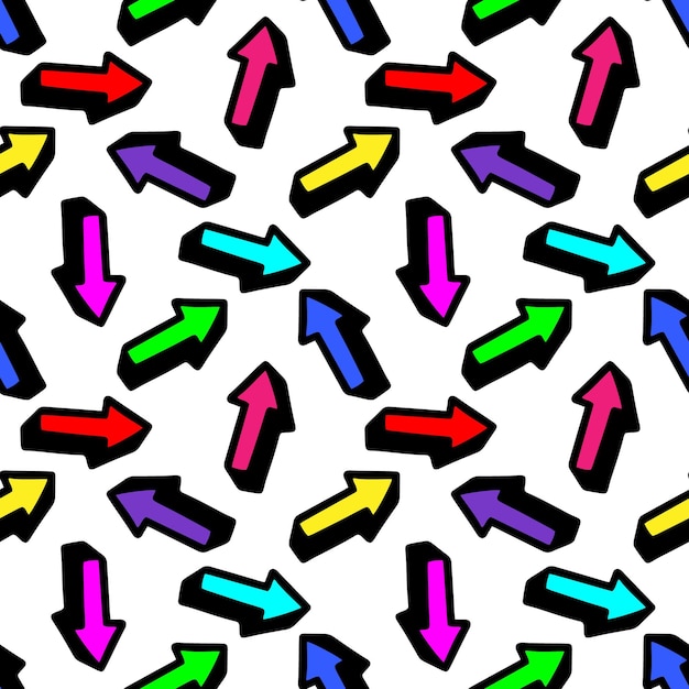 Patrón sin fisuras con flechas multicolores ilustración vectorial