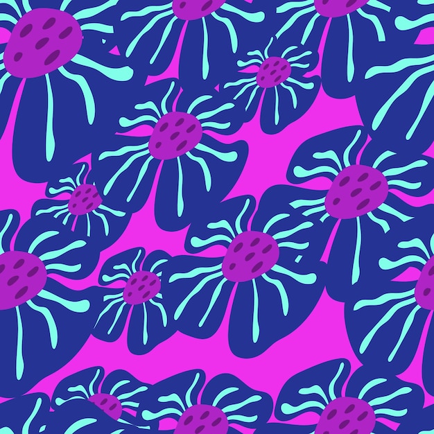 Patrón sin fisuras de flor de capullo grande contemporáneo Lindo fondo de flores estilizadas