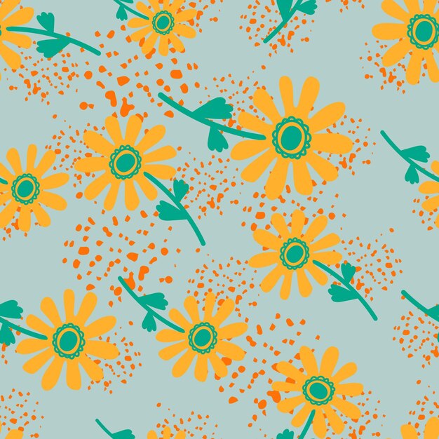 Patrón sin fisuras de flor ingenua Lindo fondo floral sin fin