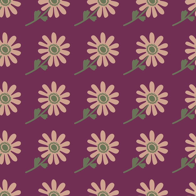 Patrón sin fisuras de flor ingenua Lindo fondo floral sin fin