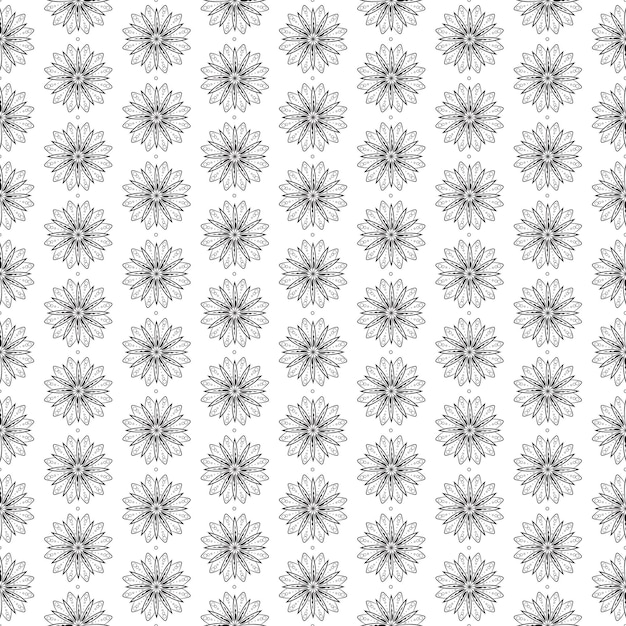 Patrón sin fisuras con flores abstractas blancas sobre una ilustración de vector de fondo blanco