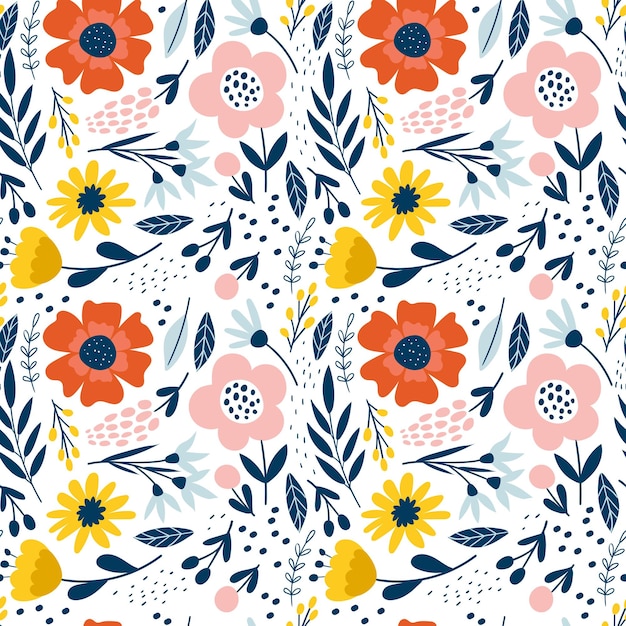 Patrón sin fisuras con flores. diseño para impresión de tela. ilustración vectorial