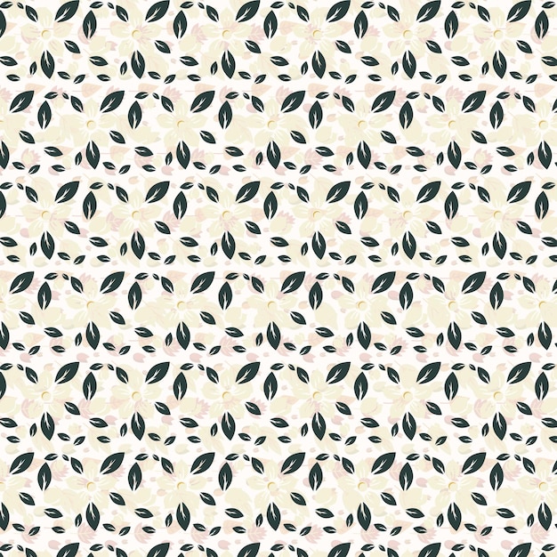 Un patrón sin fisuras con flores y hojas.