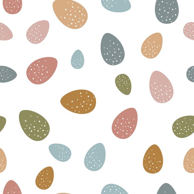Patrón sin fisuras con flores y huevos de Pascua. Flores, huevos, pascua, primavera. Textil, estampado, primavera.