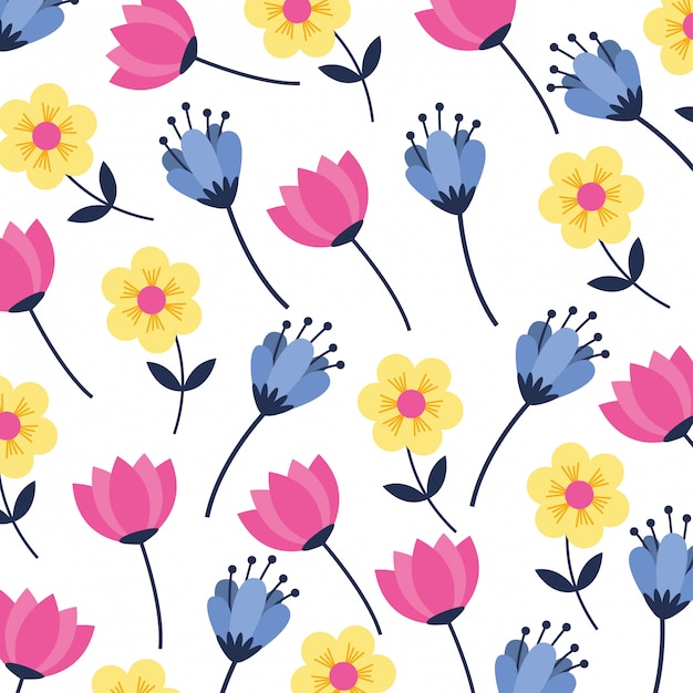 Patrón sin fisuras de flores lindas