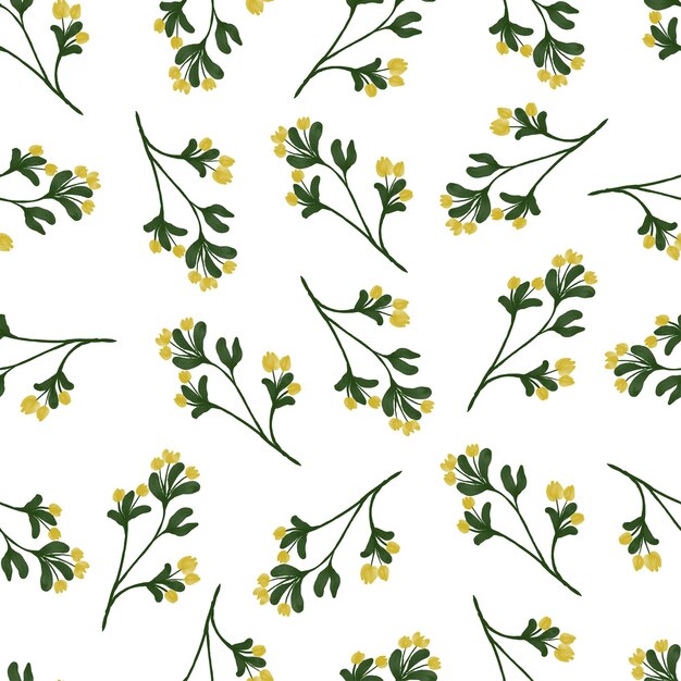 patrón sin fisuras de flores silvestres amarillas para tela y diseño de fondo