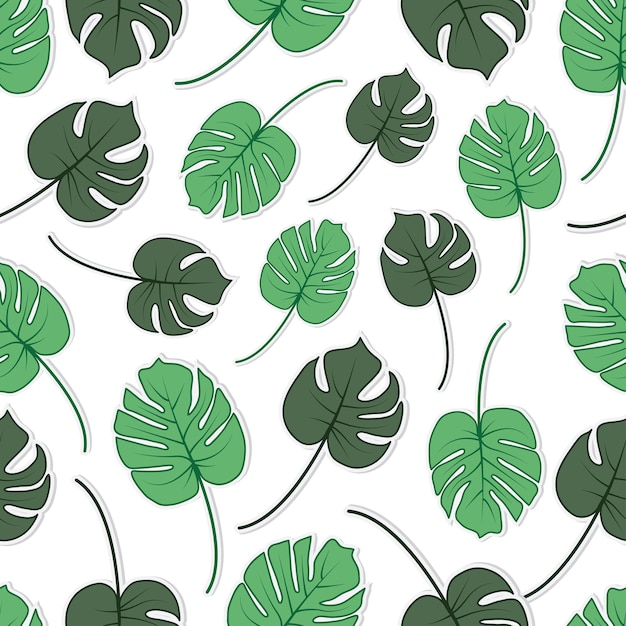 Patrón sin fisuras de fondo de verano con palmeras de hojas tropicales