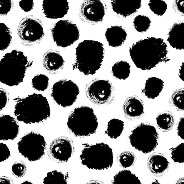 Patrón sin fisuras con forma de círculos de garabato lápiz dibujado a mano dibujo negro sobre fondo blanco. Textura grunge abstracta. Ilustración vectorial