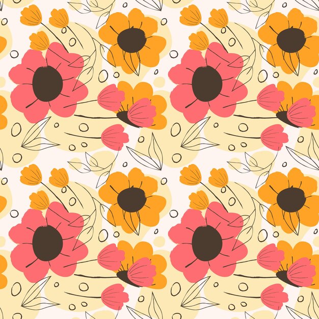 Patrón sin fisuras de forma floral