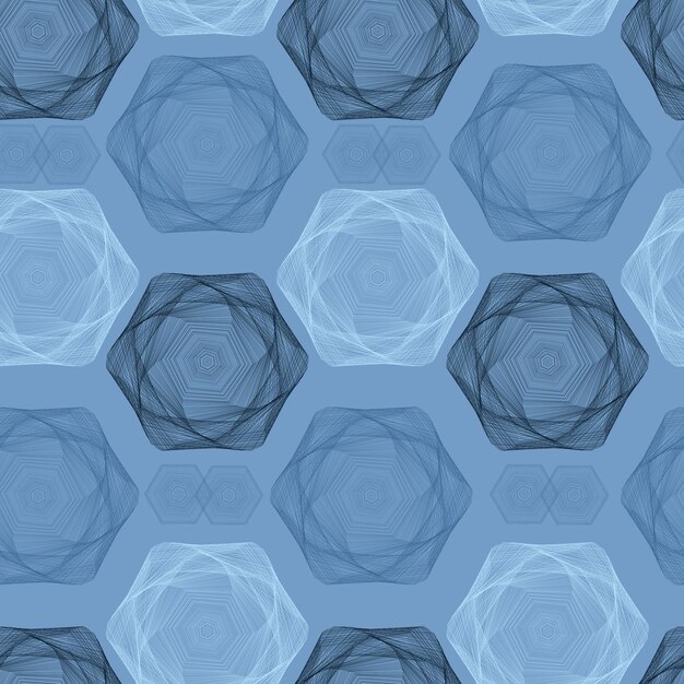 Patrón sin fisuras con formas abstractas de hexágono