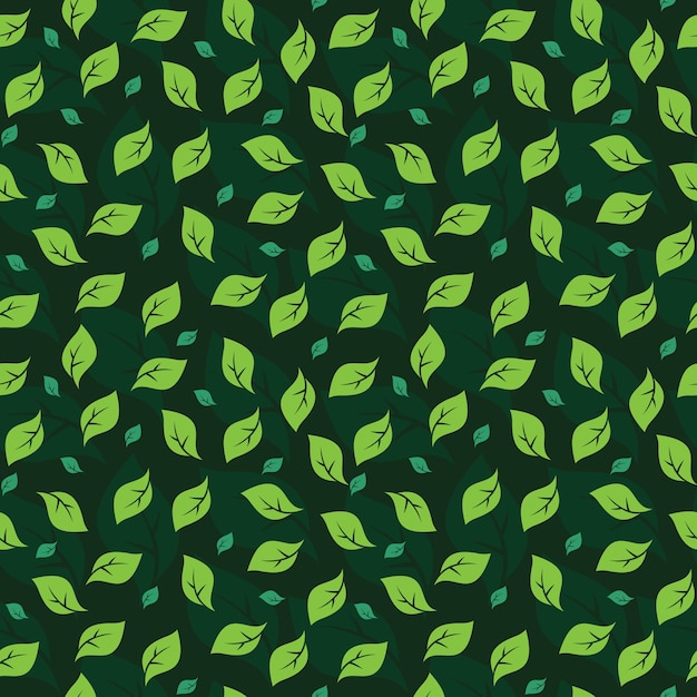 Patrón sin fisuras Fresh Repeated Green Leaf Naturaleza