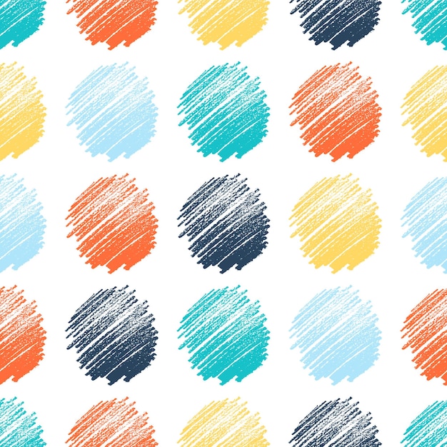 Patrón sin fisuras con frotis de garabatos coloridos dibujados a mano. Textura grunge abstracta. Ilustración vectorial