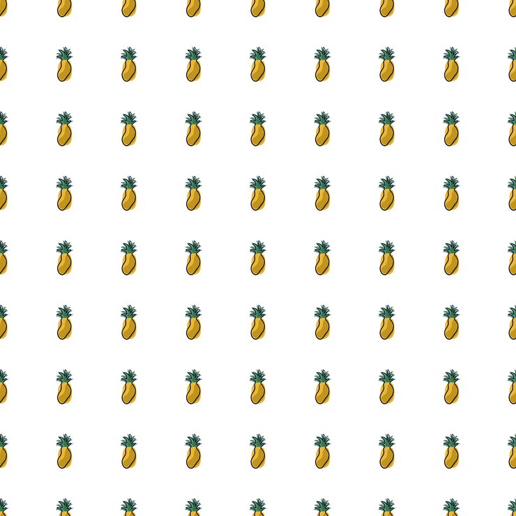Patrón sin fisuras de fruta tropical con formas de fruta de piña de doodle