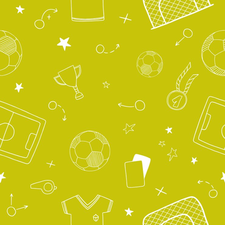 Vector patrón sin fisuras de fútbol, símbolos de fútbol.