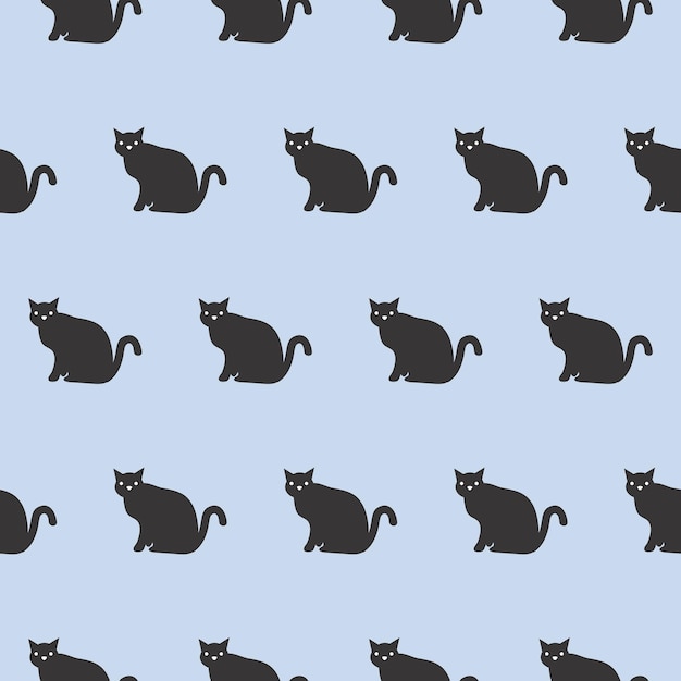 Patrón sin fisuras con gatos dibujados a mano