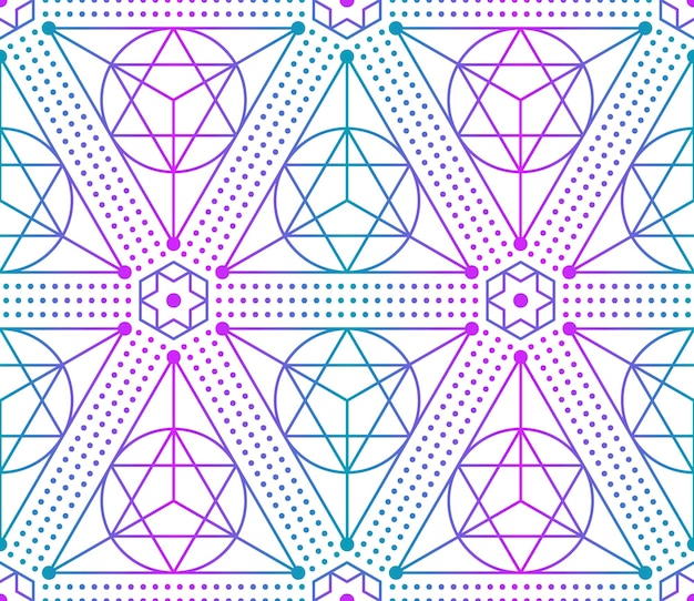 Vector patrón sin fisuras de geometría sagrada