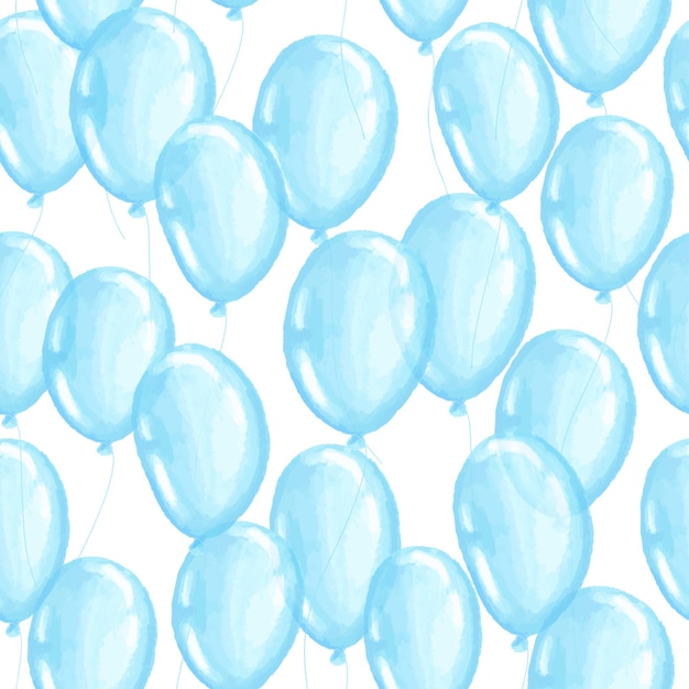 Vector patrón sin fisuras con globos de acuarela azul ilustración vectorial