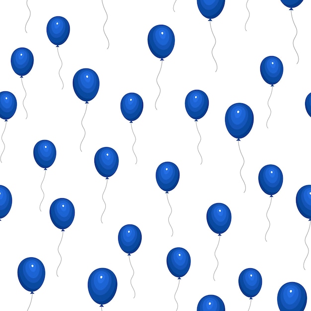 Vector patrón sin fisuras con globos de helio azul sobre fondo blanco vector illustrationxa