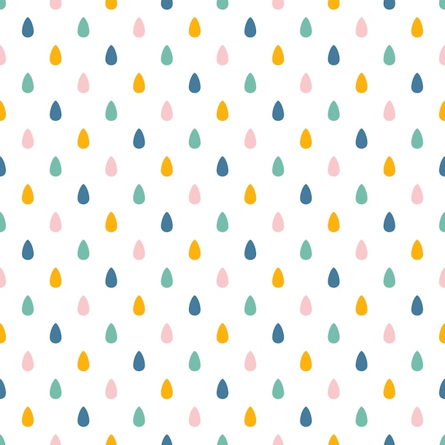 Patrón sin fisuras con gotas de lluvia de colores