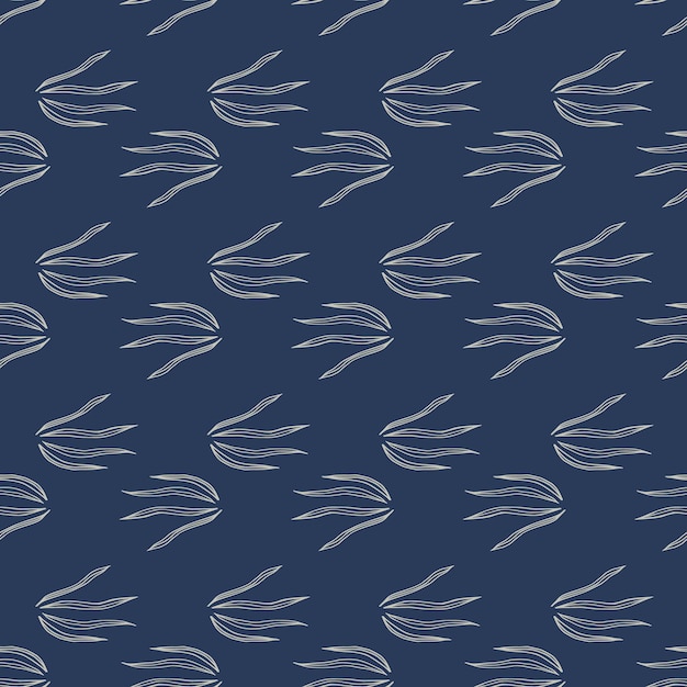 Patrón sin fisuras de grasss geométrica abstracta sobre fondo azul.