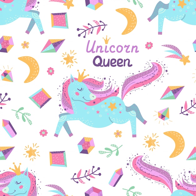 Patrón sin fisuras con hadas unicornios