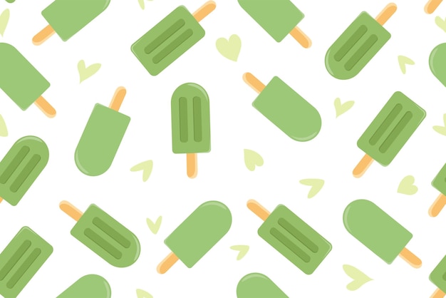 Patrón sin fisuras de helado Ilustración vectorial sobre un fondo blanco