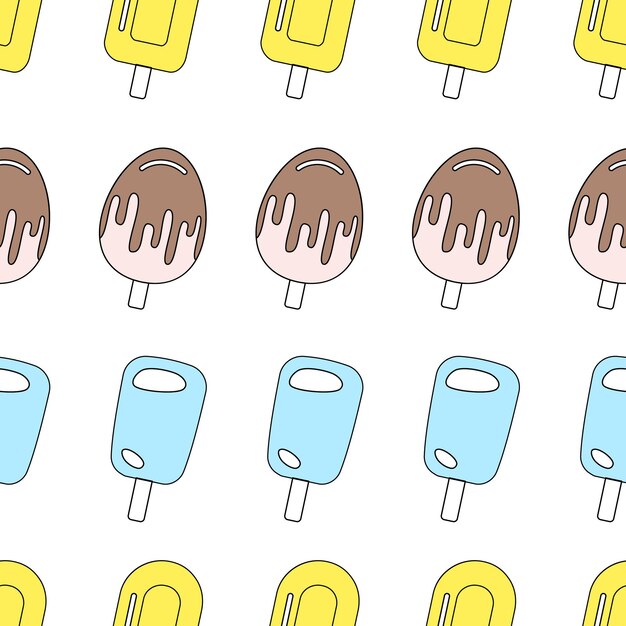 Patrón sin fisuras con helado. ilustración vectorial