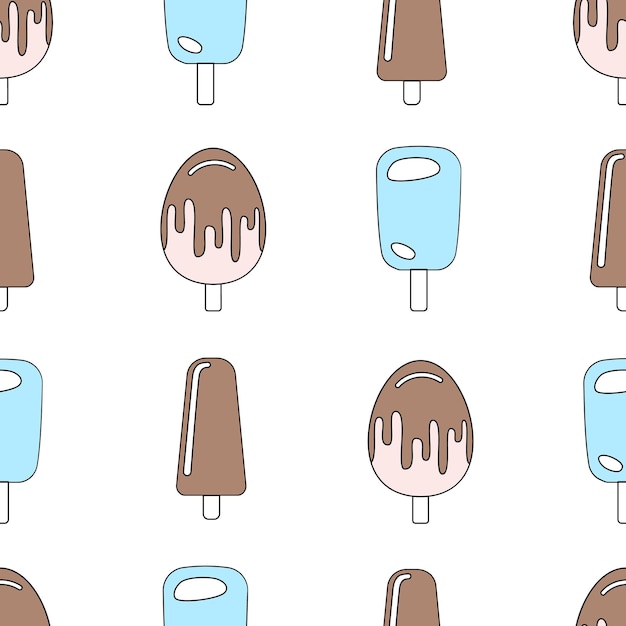 Patrón sin fisuras con helado vector illustrationxa