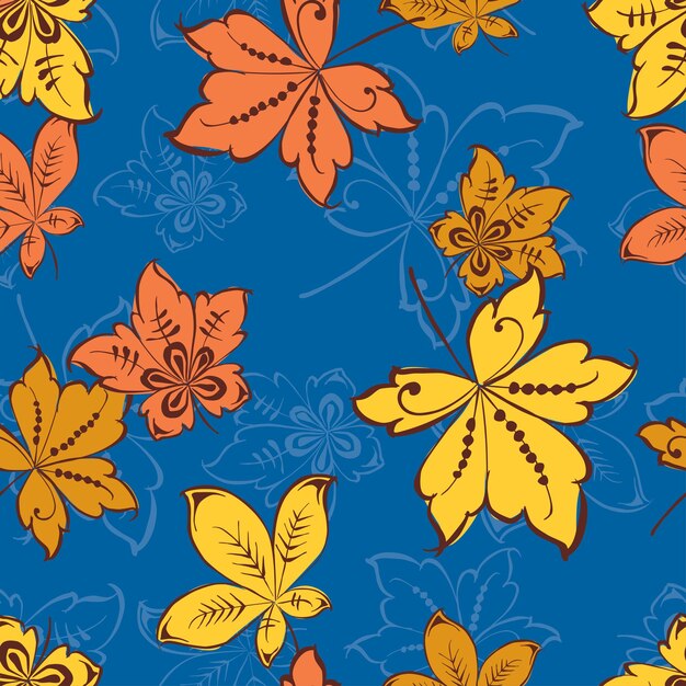 Patrón sin fisuras de las hojas de otoño decorativas