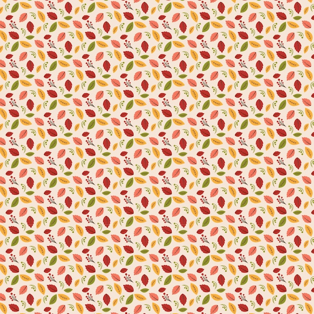Patrón sin fisuras con hojas de otoño Fondo vectorial para su diseño