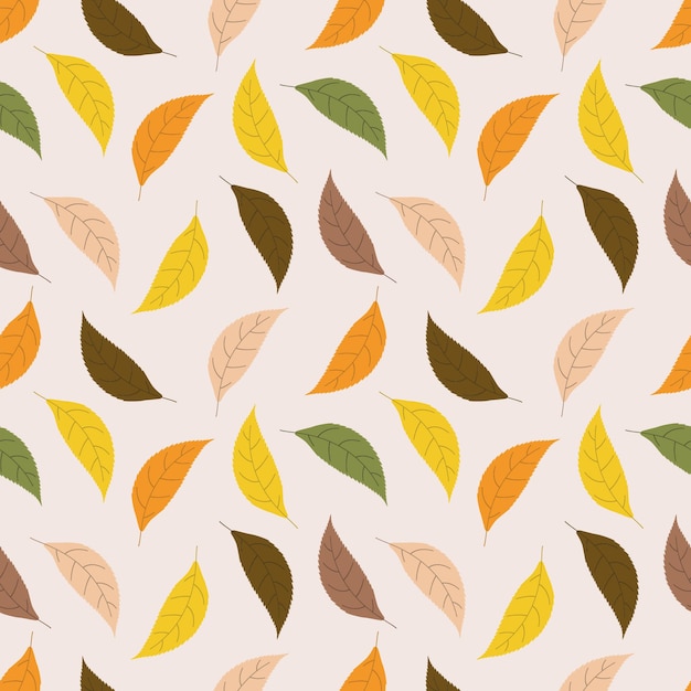 Patrón sin fisuras con hojas de otoño ilustración vectorial