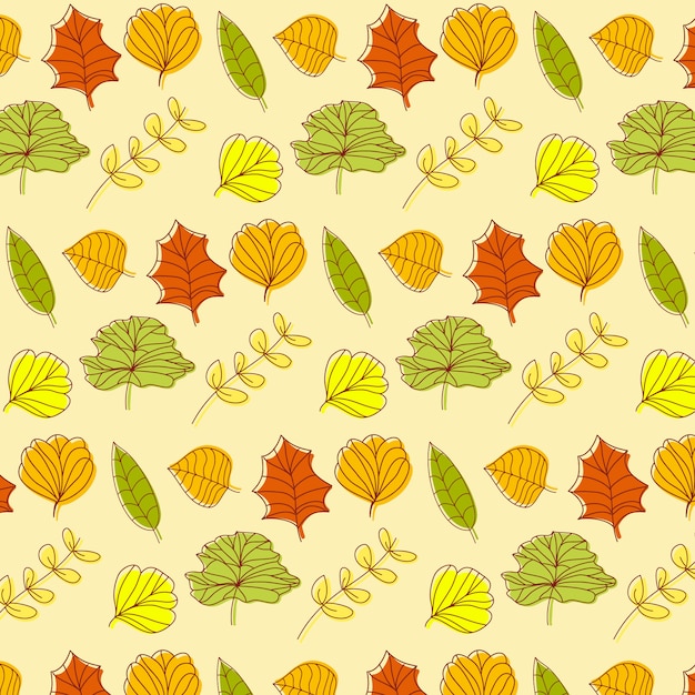 Patrón sin fisuras de hojas de otoño