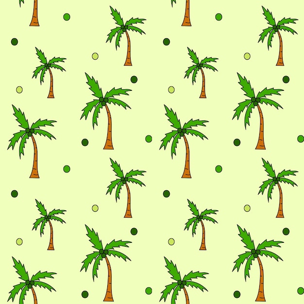 Patrón sin fisuras de hojas de palmera verde