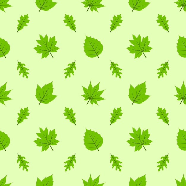 Patrón sin fisuras con hojas verdes ilustración vectorial