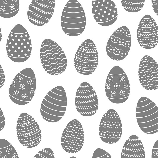 Patrón sin fisuras con huevos sobre un fondo blanco Ilustración vectorial