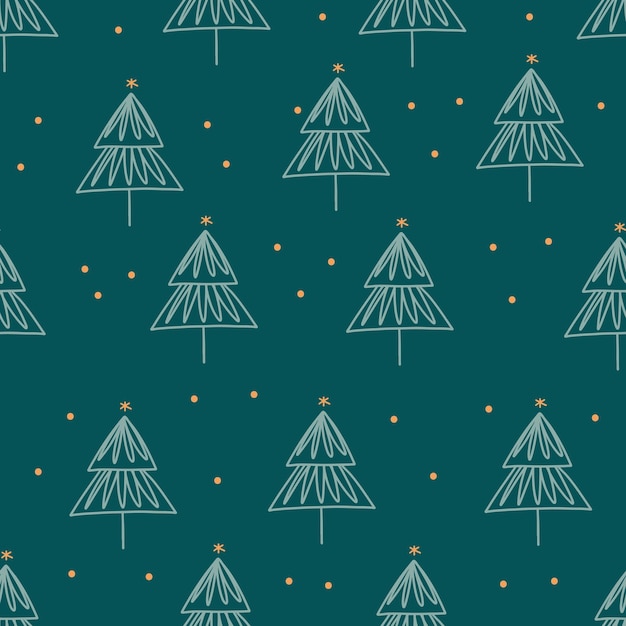 Patrón sin fisuras con la ilustración de vector de árboles de Navidad