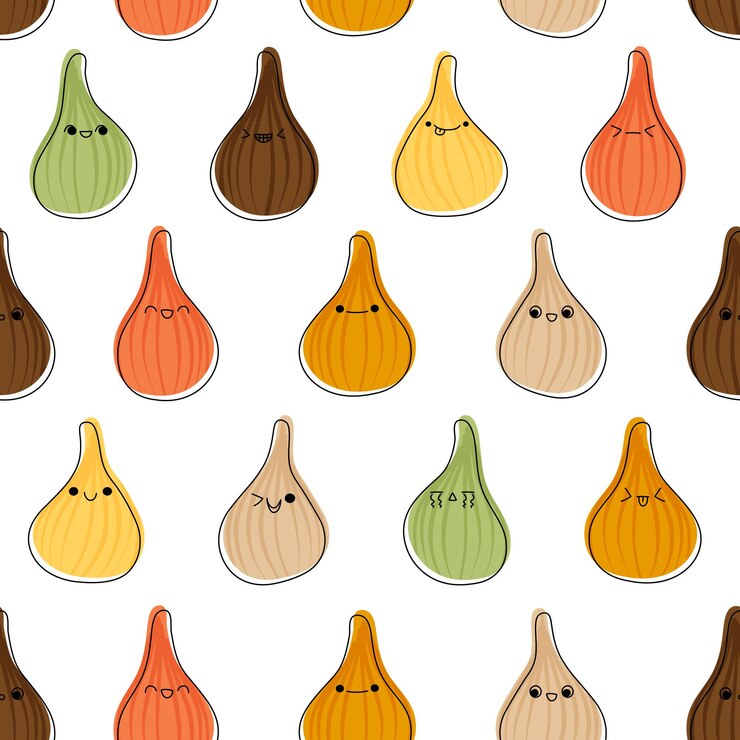 Vector patrón sin fisuras con la ilustración de vector de caracteres modak